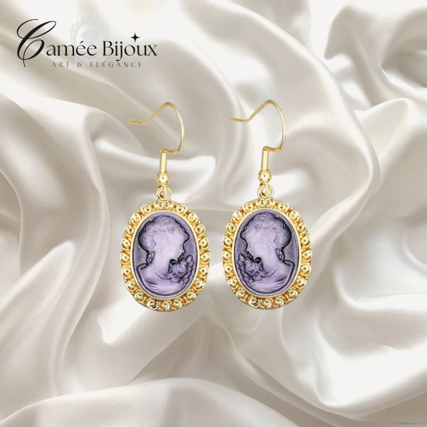 Boucles d'oreilles camée Escargot Queen ( 6 couleurs disponibles )
