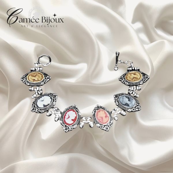 Bracelet camée Vintage Queen ( 5 couleurs disponibles )