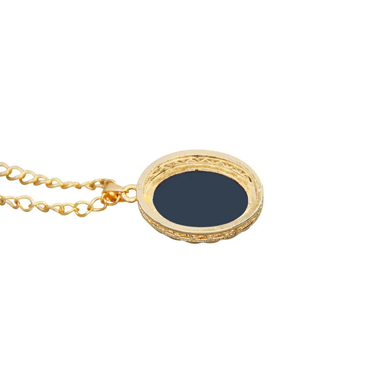 Collier Pendentif Camée "Reine Florale Vintage" ( 9 couleurs )