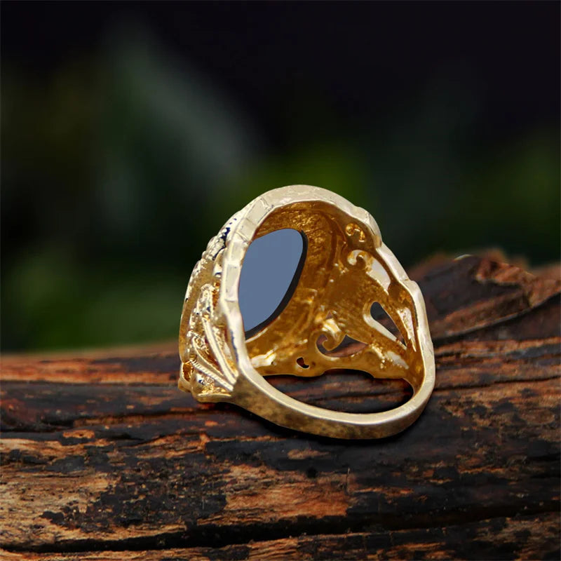 Bague camée fleur de Jésus pour femme plaquée couleur or