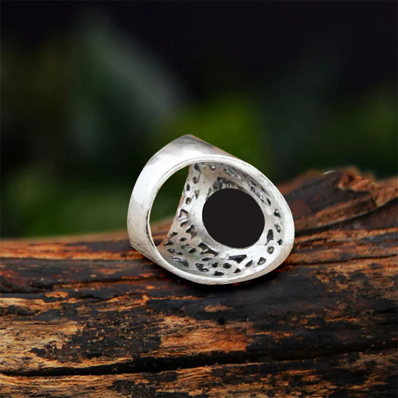 Bague camée papillon grise vintage pour femme