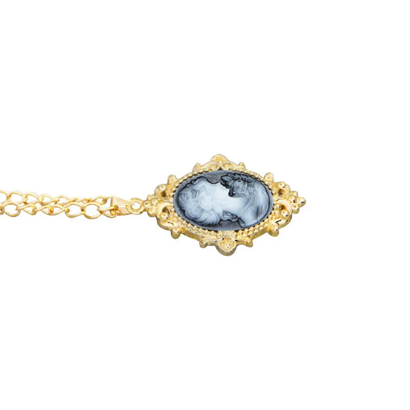 Collier Pendentif Camée "Fleur Victoria" ( 6 couleurs )