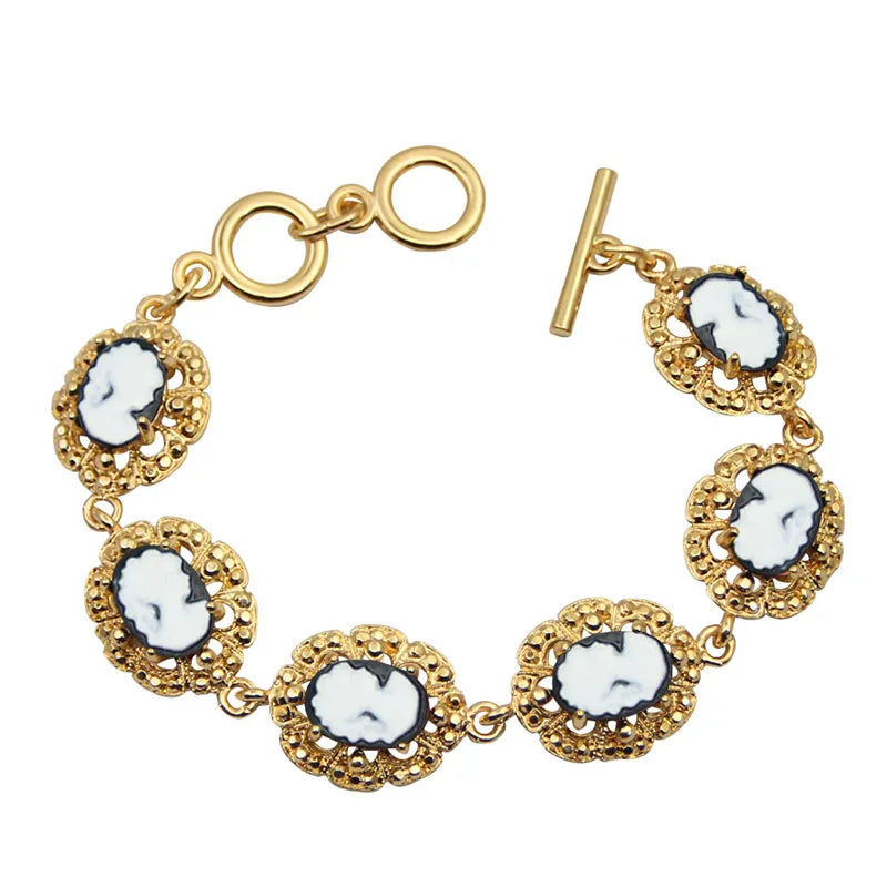 Bracelet camée Plumflower Lady Queen ( 5 couleurs disponibles )
