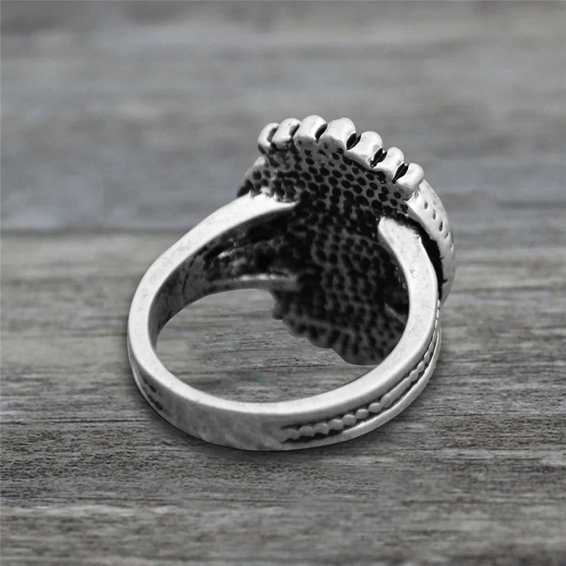 Bague camée ronde noir et blanc pour femmes - Bijou vintage