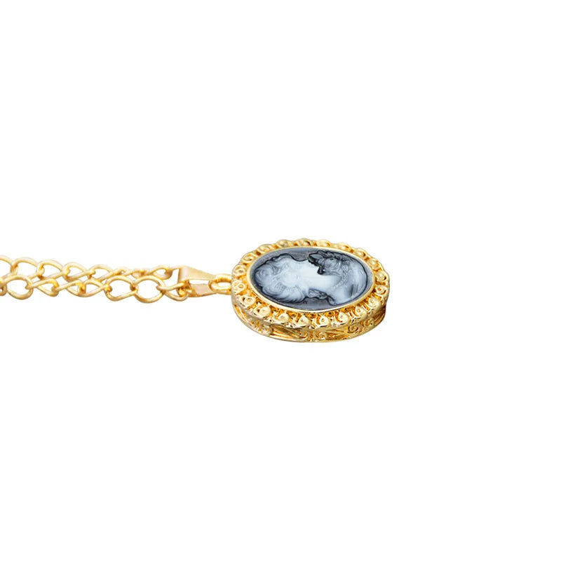 Collier Pendentif Camée "Élégance Royale" ( 6 couleurs )