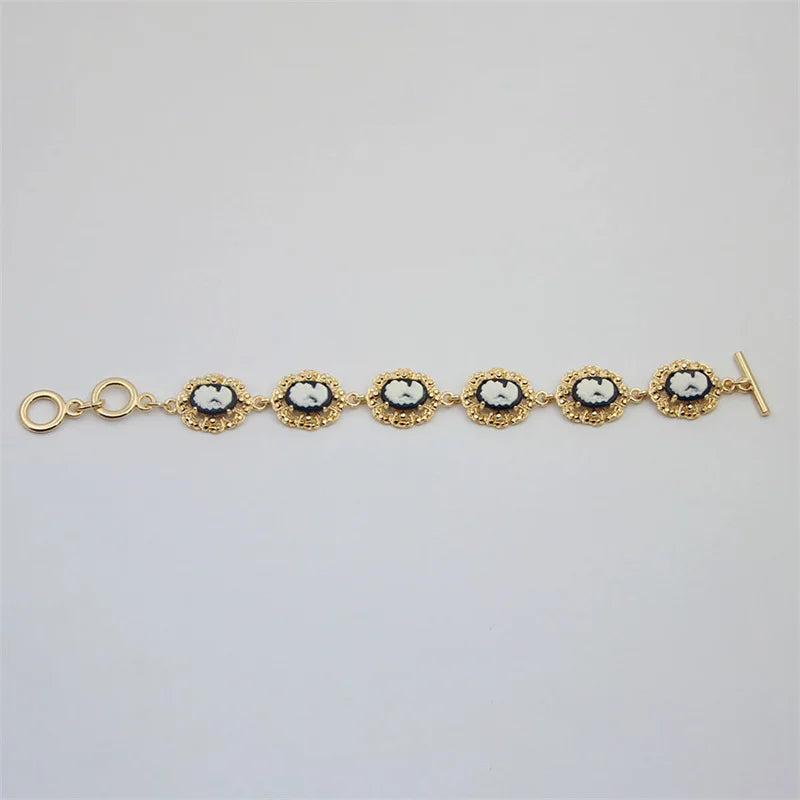 Bracelet camée Plumflower Lady Queen ( 5 couleurs disponibles )