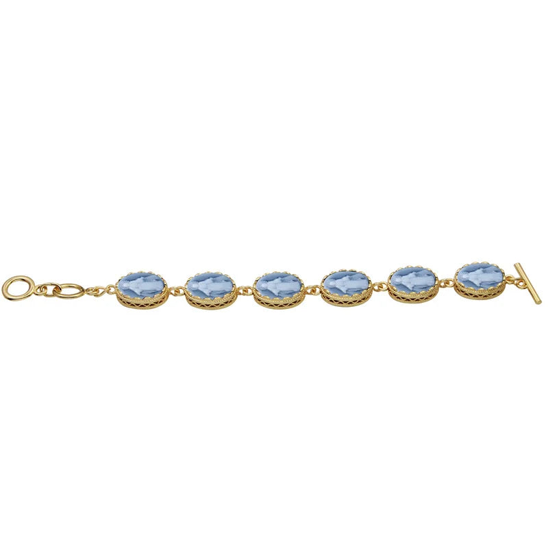 Bracelet camée Ovale Jésus pour femmes en couleur or