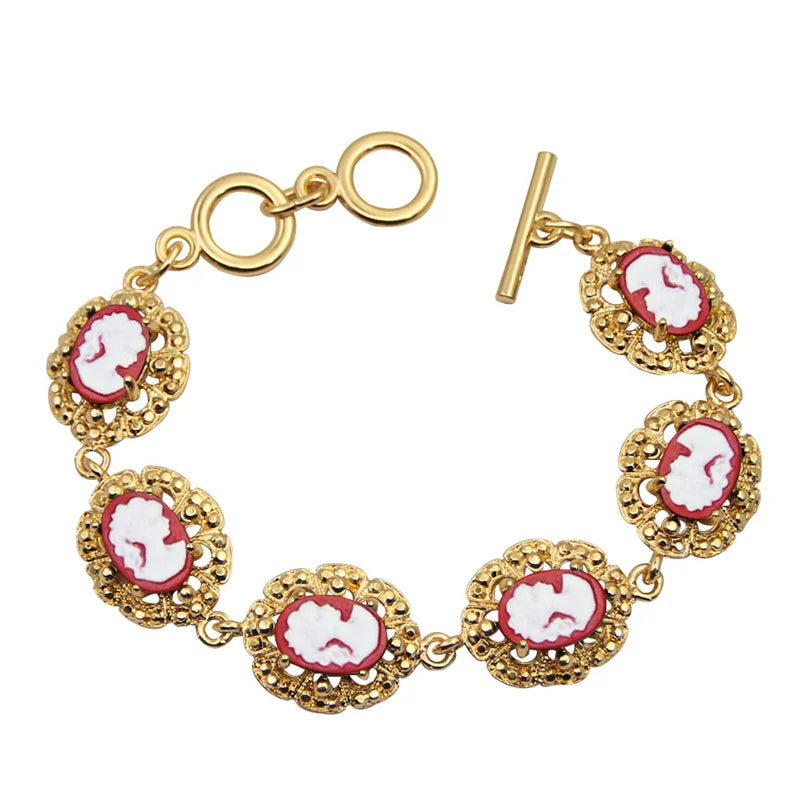 Bracelet camée Plumflower Lady Queen ( 5 couleurs disponibles )