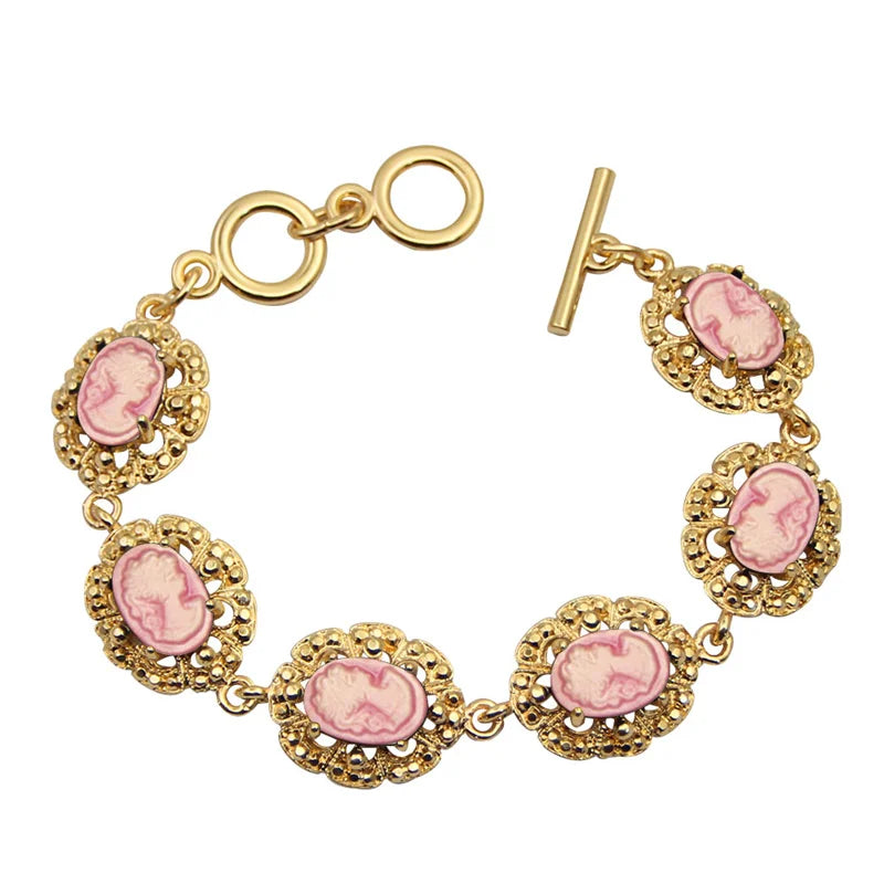 Bracelet camée Plumflower Lady Queen ( 5 couleurs disponibles )