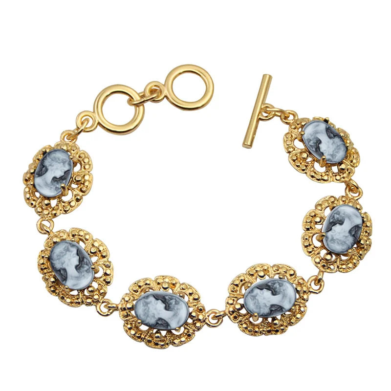 Bracelet camée Plumflower Lady Queen ( 5 couleurs disponibles )