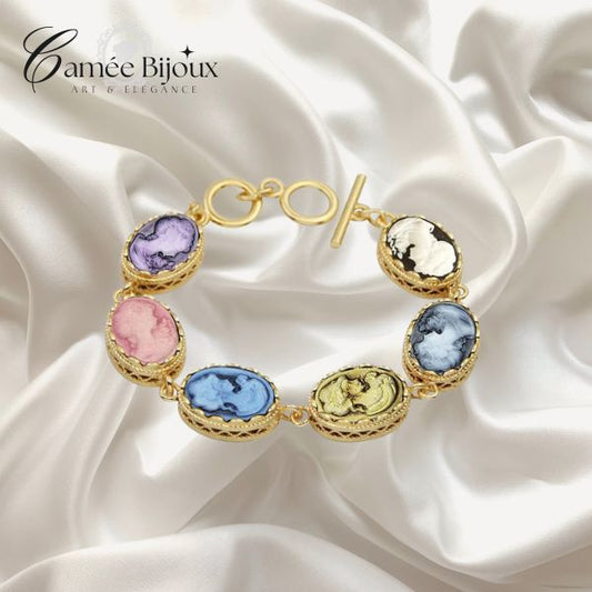 Bracelet camée Reine couleur Or ( 6 couleurs disponibles )