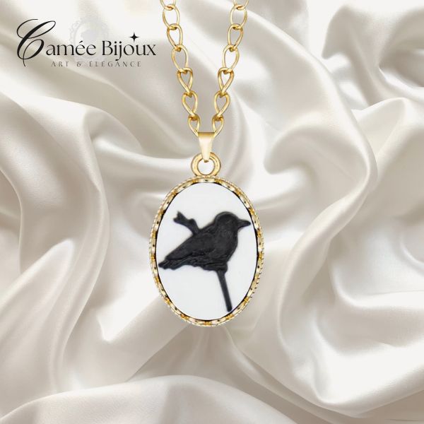 pendentif camée oiseaux