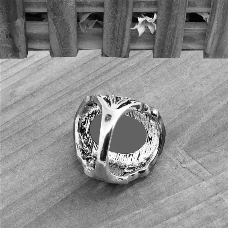 Bague camée ovale Vintage - Anneau floral en Argent antique ( 6 couleurs )