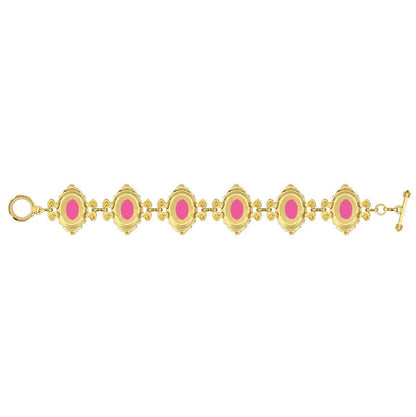 Bracelet camée Queen Rose pour femmes plaqué couleur or