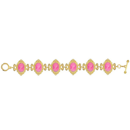 Bracelet camée Queen Rose pour femmes plaqué couleur or