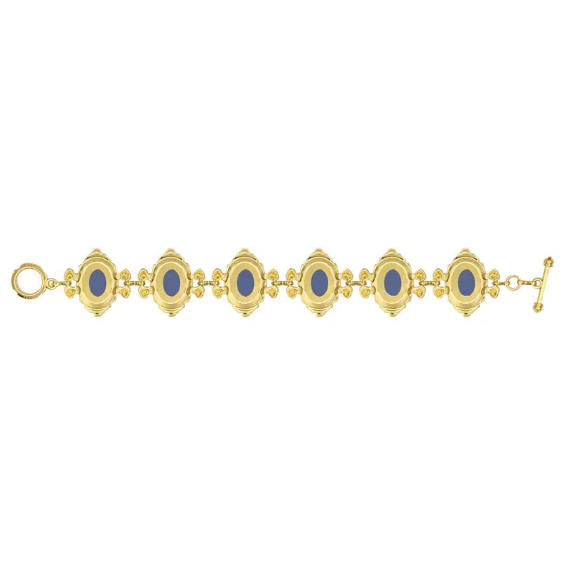 Bracelet camée Dame Reine plaqué couleur or ( 6 couleurs disponibles )